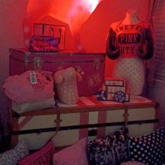 PINK VICTORIA'S SECRET LIGHT UP PLASTIC DISPLAY DOG - Picture 2 of 2